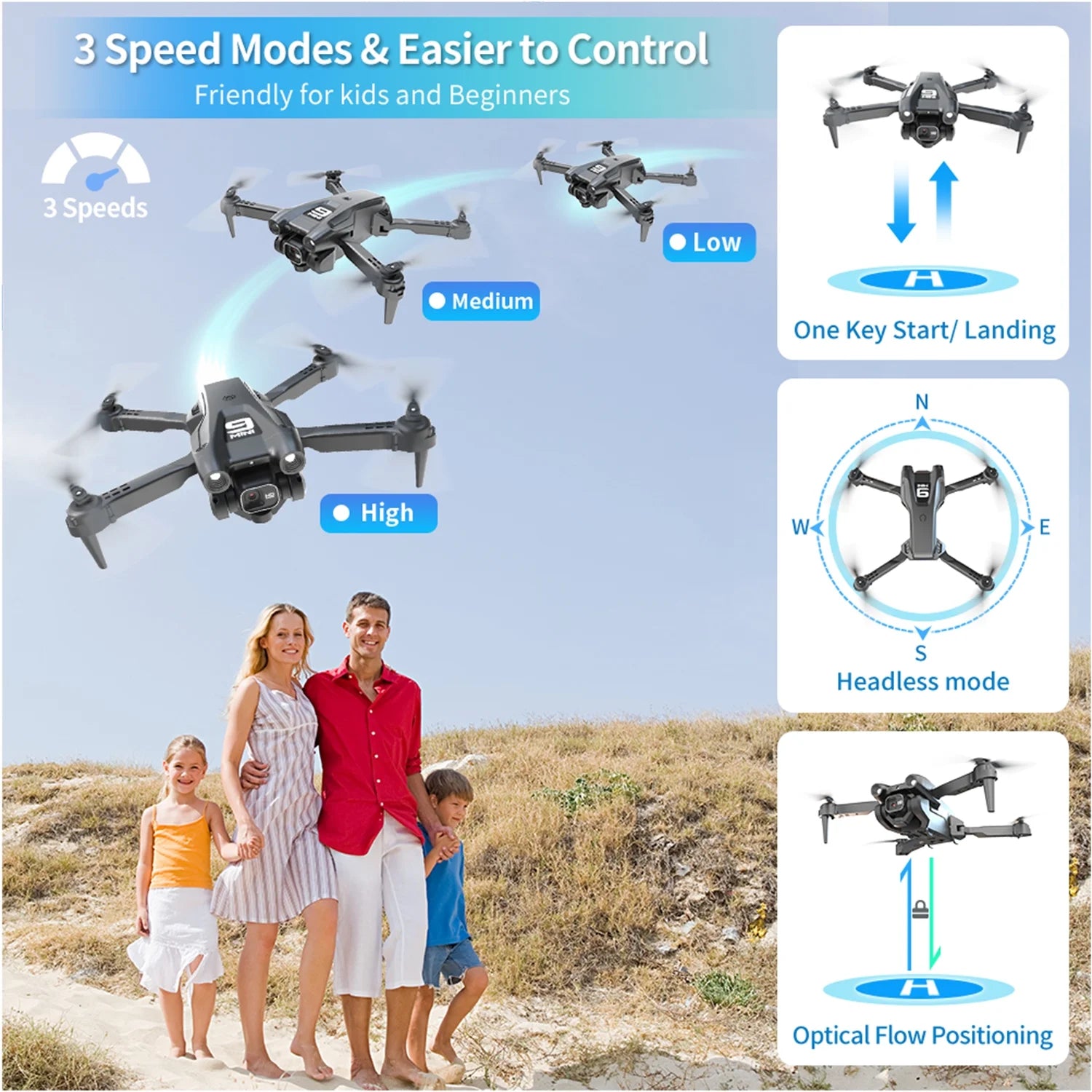 Foldable Drone, 1080P HD FPV Camera Wifi RC Quadcopter