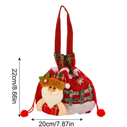 Festive Christmas Eve Drawstring Candy Bags - Perfect Portable Gift Bags for Kids!