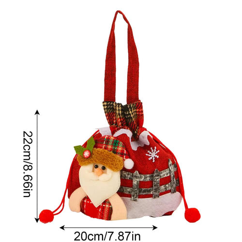 Festive Christmas Eve Drawstring Candy Bags - Perfect Portable Gift Bags for Kids!