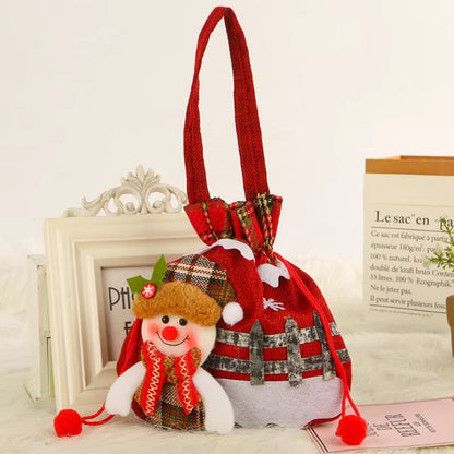 Festive Christmas Eve Drawstring Candy Bags - Perfect Portable Gift Bags for Kids!