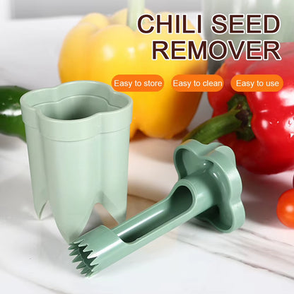 2-In-1 Fruit Pepper Corer , Seed Removing Tool, Portable Kitchen Utensil that's Reusable 