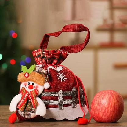 Festive Christmas Eve Drawstring Candy Bags - Perfect Portable Gift Bags for Kids!