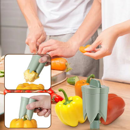 2-In-1 Fruit Pepper Corer , Seed Removing Tool, Portable Kitchen Utensil that's Reusable 